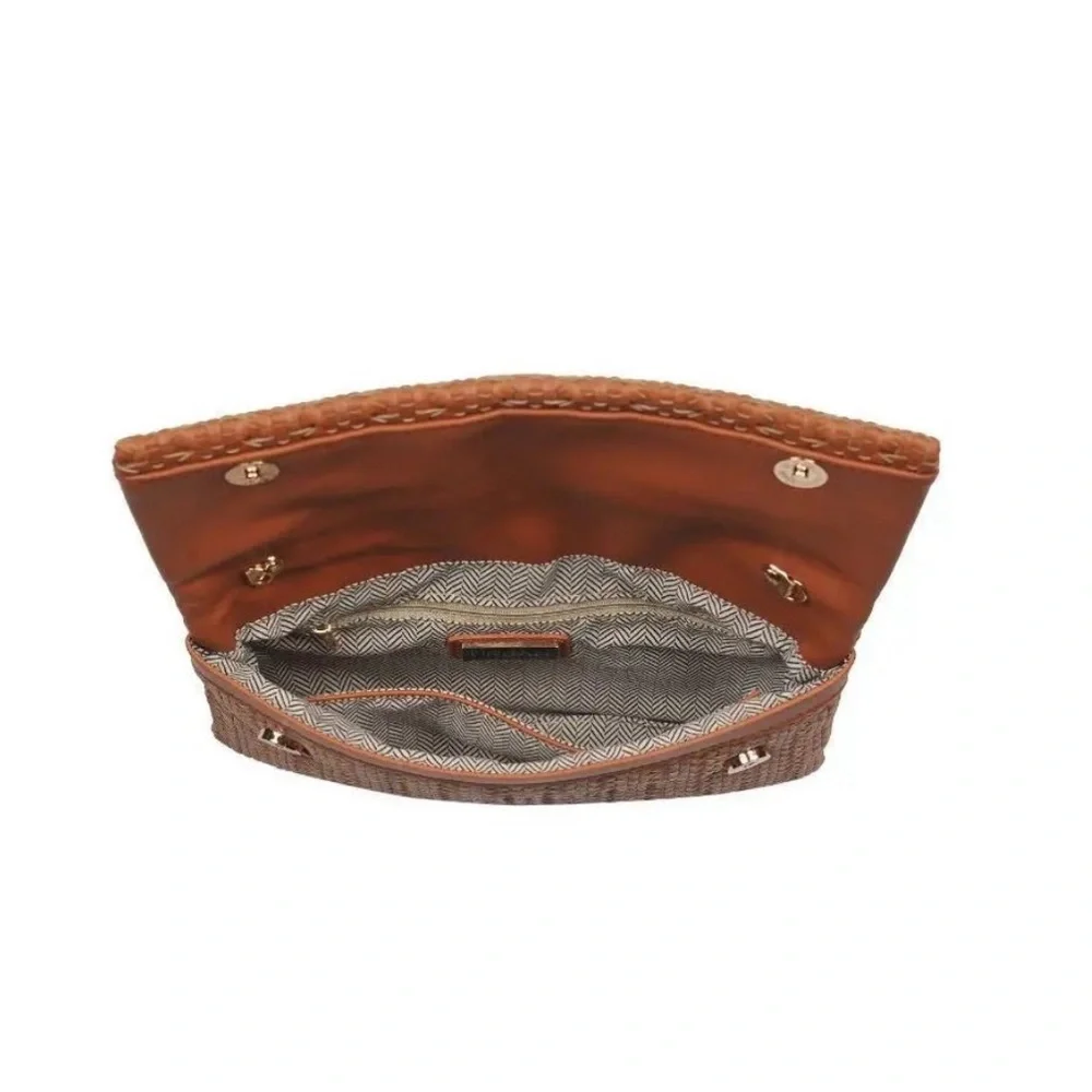 Elegant Tan Woven Clutch